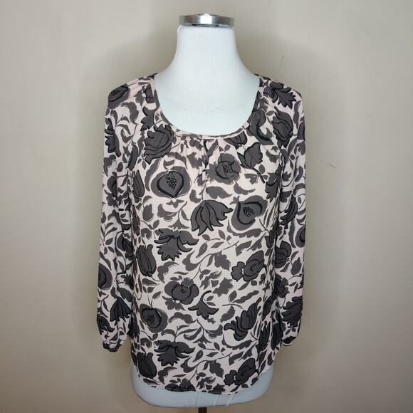 Ann Taylor Floral Top Long Sleeve Blouse - Picture 1 of 8